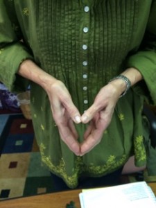 Heart-Heels. Hands in the shape of a heart.